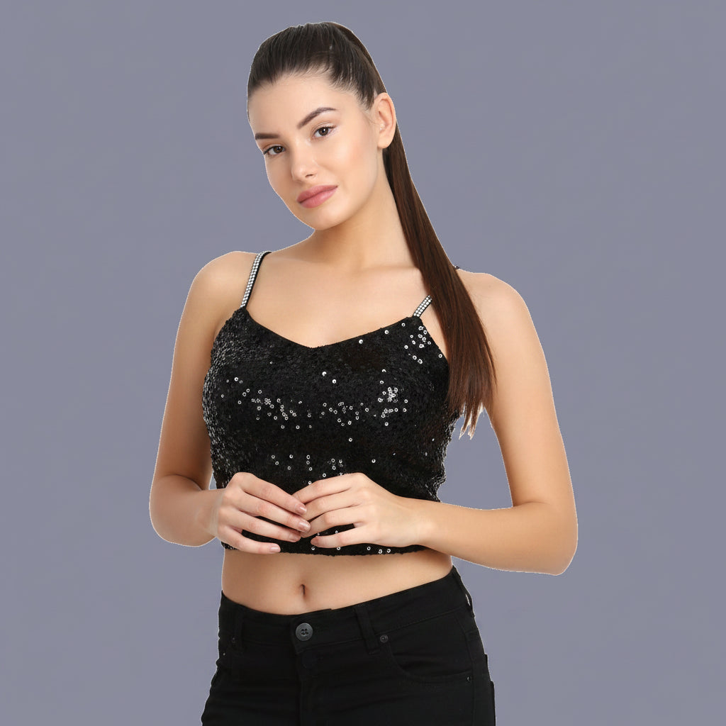 Pleated spaghetti printed top