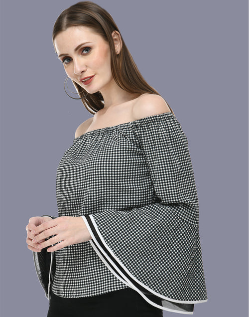 Black flayer sleeve off shoulder - JJAAGG.COM